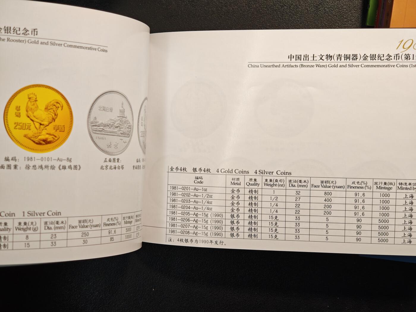 【德藏】世界币章拍卖第147期（拍品征集中~欢迎藏友联系） 97新 1979-2009 中国贵金属钱币图录 全套7本 金币总公司编撰 全彩铜板纸印刷 总共约735页
