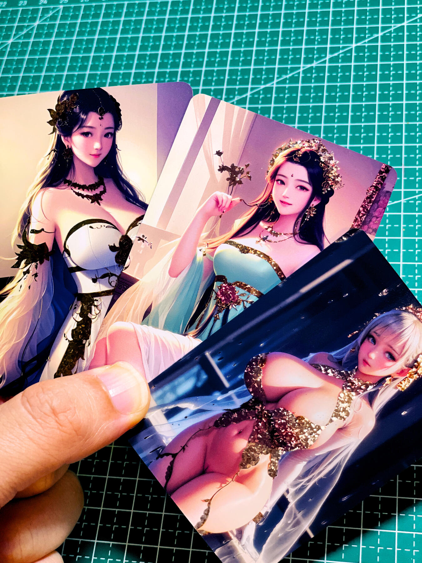 【关注参拍有赠卡】显眼宝32期  9.17日晚21:40结束 女神盛宴美女动漫游戏人物卡散配3张 钻闪工艺 63*88  普通成色 不保完美