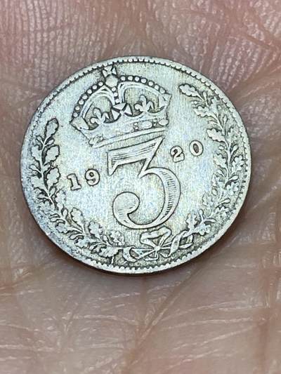2025年第九十三场(总第一百一十九场）外国好品散币(免佣金) - 英国🇬🇧1920年3便士银币(乔治五世第一版，925高银)