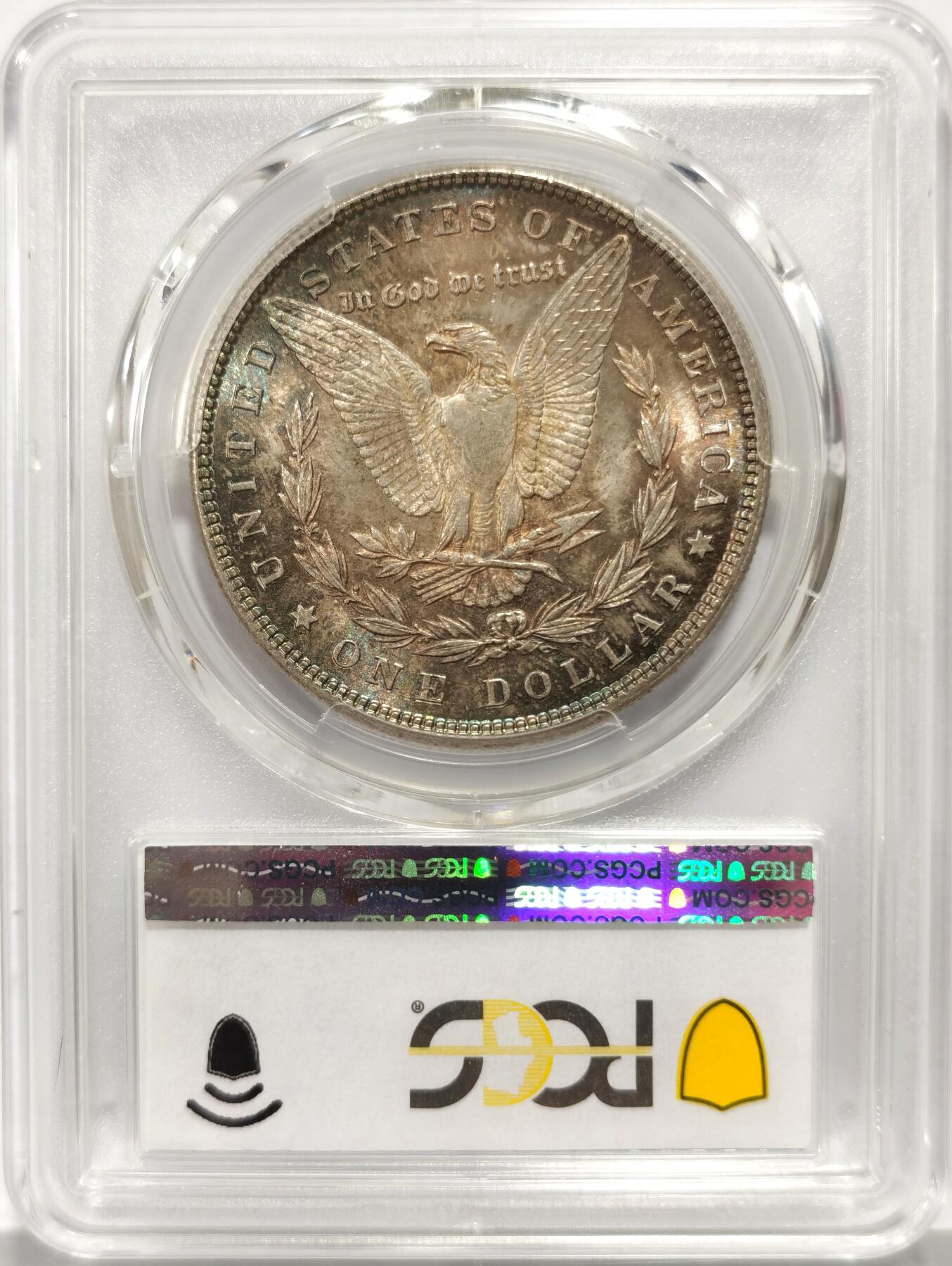 博洋堂世界钱币拍卖第140期（全场包邮） PCGS MS64 美国1885年摩根大银币，顶级五彩包浆