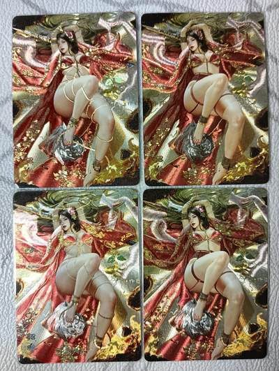花开卡拍第39期（9月21号周日截拍，品控勿拍!!!拍品不寄存，运费5元，自制卡难免瑕疵，可能存在轻微撞角爆边等出厂瑕疵，品控介意勿拍！） - 燎原 特卡 刷子 官渡之战 貂蝉 双服饰双工艺，粗闪和幻彩粗闪