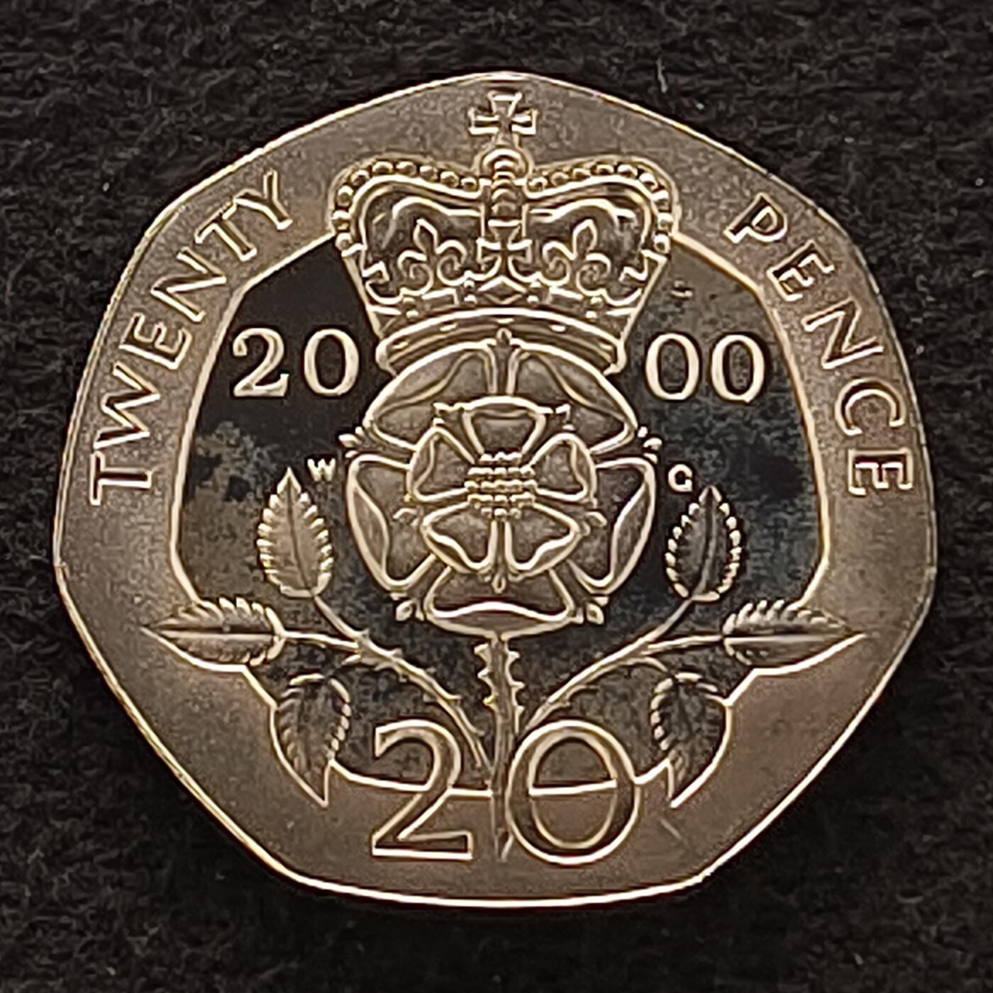 【全场包邮】纯粹捡漏拍套币 英国2000年20便士精制纯银币