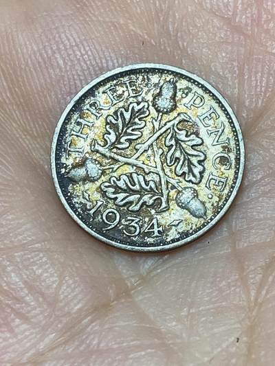 2025年第九十三场(总第一百一十九场）外国好品散币(免佣金) - 英国🇬🇧1934年3便士银币(乔治五世第五版，500银)