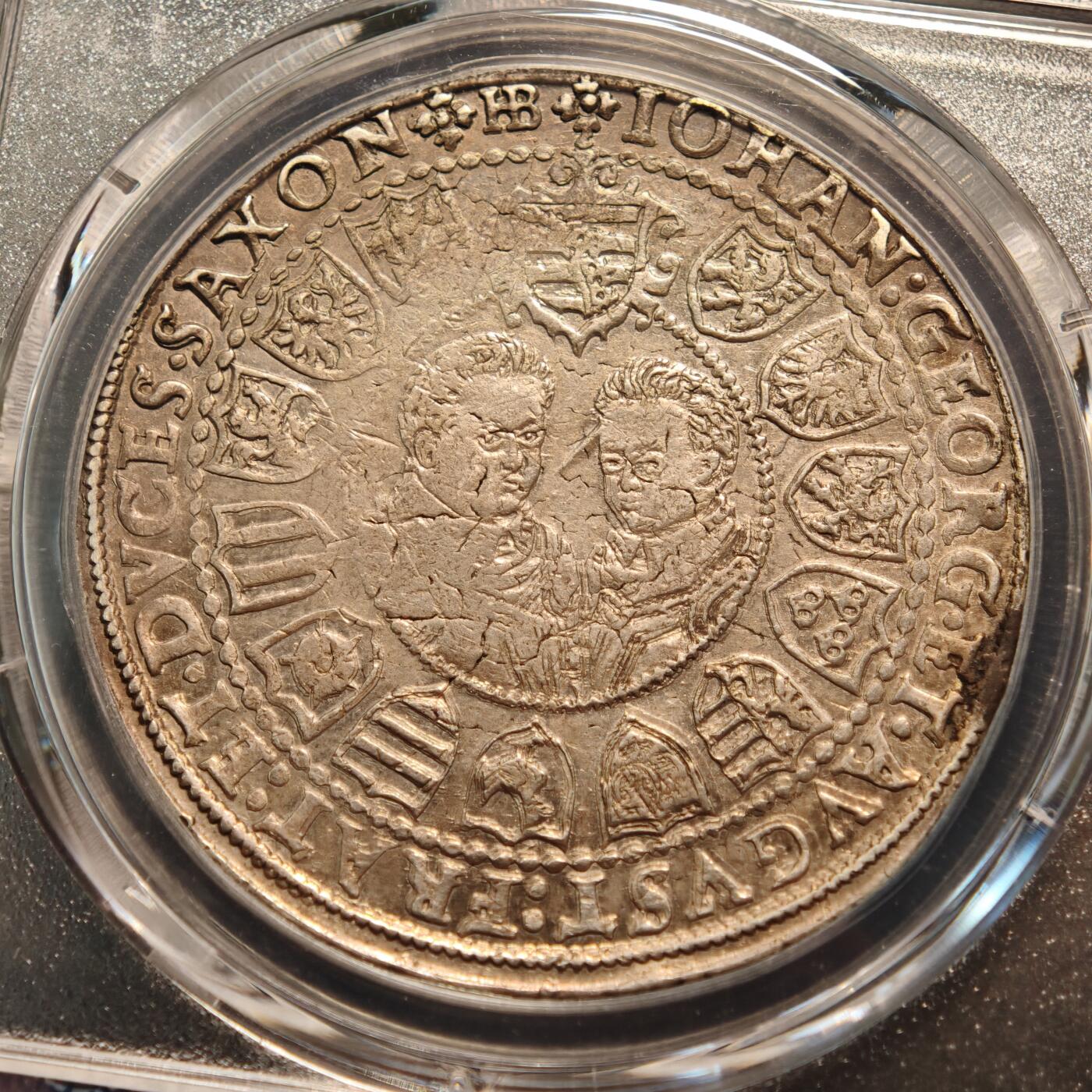 【德藏】世界币章拍卖第147期（拍品征集中~欢迎藏友联系） 1604年 德国萨克森克里斯蒂安·约翰·乔治老泰勒大银币 PCGS XF 保存不易