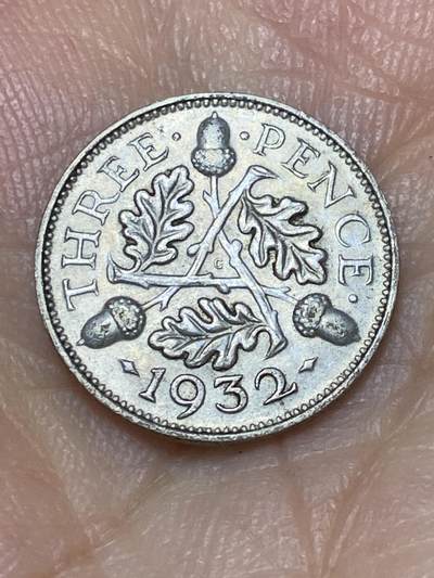 2025年第九十三场(总第一百一十九场）外国好品散币(免佣金) - 英国🇬🇧1932年3便士银币(乔治五世第五版，500银)