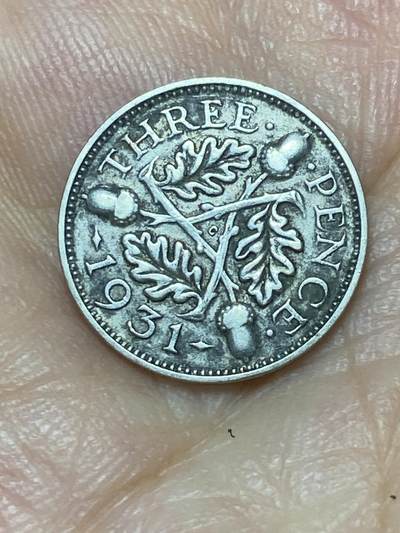 2025年第九十三场(总第一百一十九场）外国好品散币(免佣金) - 英国🇬🇧1931年3便士银币(乔治五世第五版，500银)