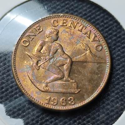 KK钱币收藏小铺 第340场 2月预留时间 周末发货 - 1963菲律宾1分 好品铜币