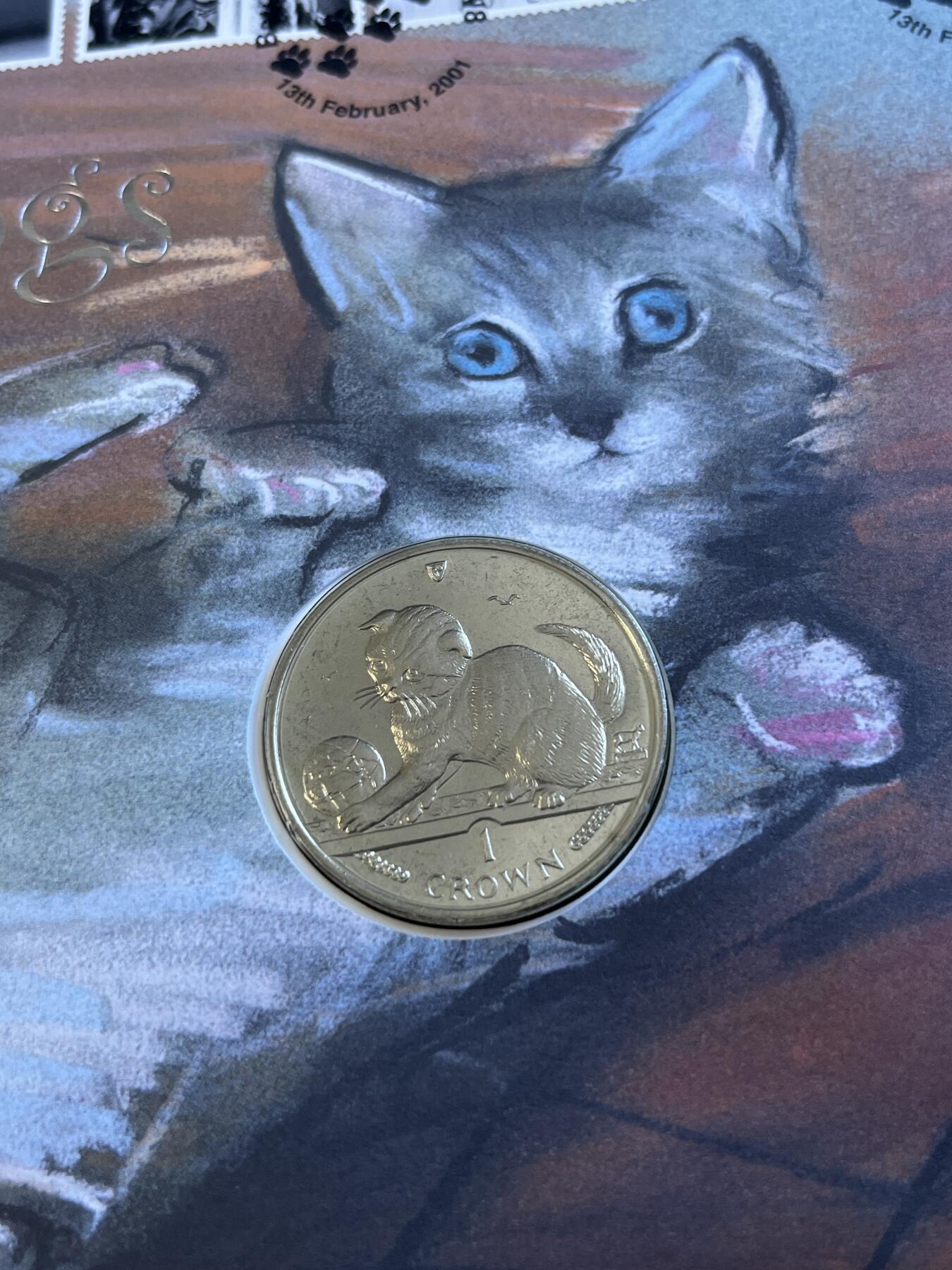 第175期拍卖【长期征集拍品】 马恩岛2000年世界名猫苏格兰折耳猫纪念币首日封