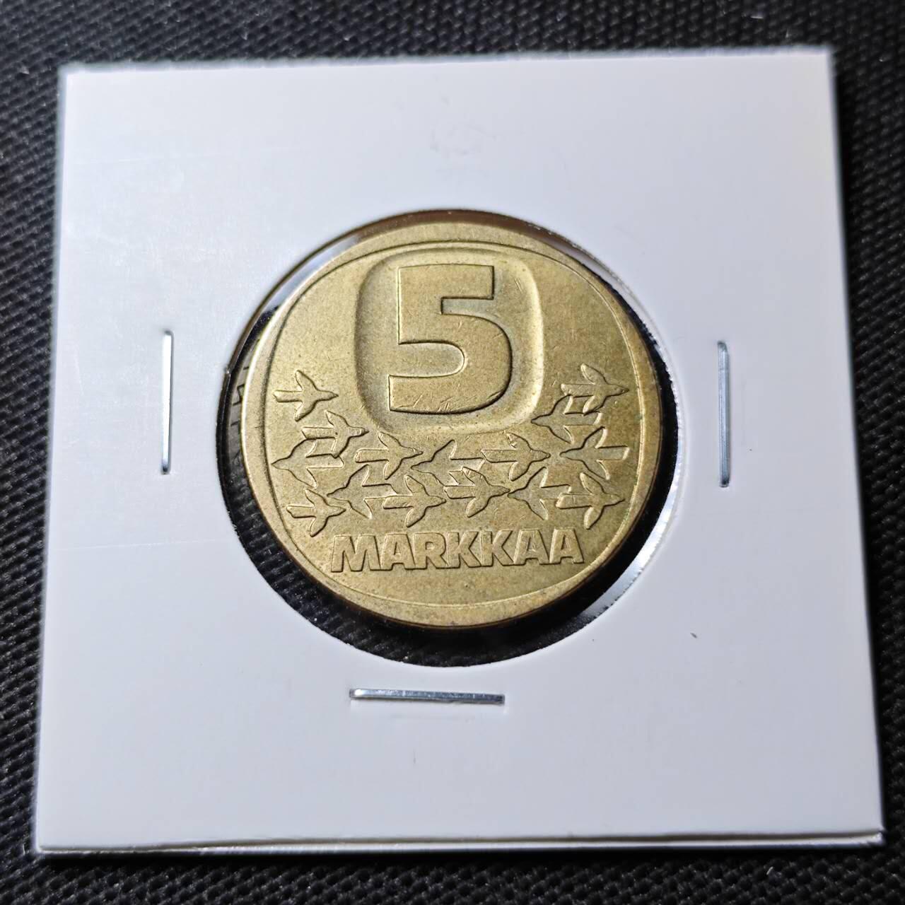 KK钱币收藏小铺 第339场 2月预留时间 周末发货 1984芬兰5马克破冰船