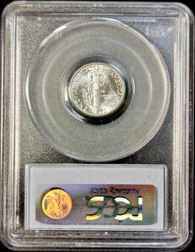 甄臻铺-世界币章拍卖（第34期），送拍享返佣金等优惠多多 PCGS-MS65 美国1942年小飞侠，老盒子