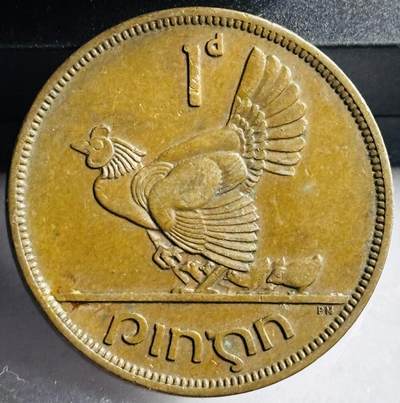 文馨钱币收藏第 272 场， 长期接收代拍品 - 极美品 1946 年英属爱尔兰 1 便士大铜币，第二版
