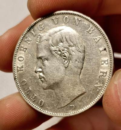 甄臻铺-世界币章拍卖（第34期），送拍享返佣金等优惠多多 德国1910年巴伐利亚奥托国王3马克，浅浅转光