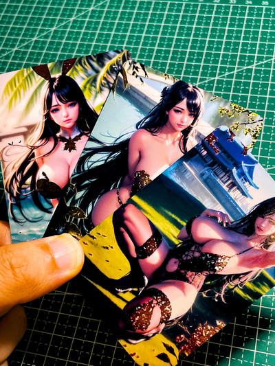 【关注参拍有赠卡】显眼宝32期  9.17日晚21:40结束 - 女神盛宴美女动漫游戏人物卡散配3张 钻闪工艺 63*88  普通成色 不保完美