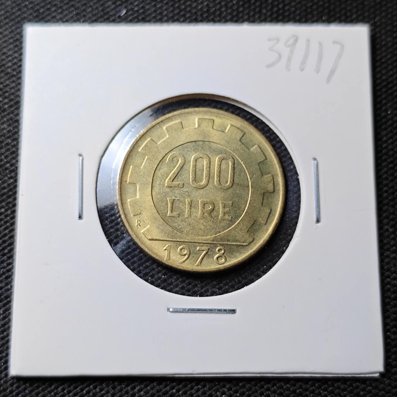 KK钱币收藏小铺 第339场 2月预留时间 周末发货 1978意大利200里拉 好品