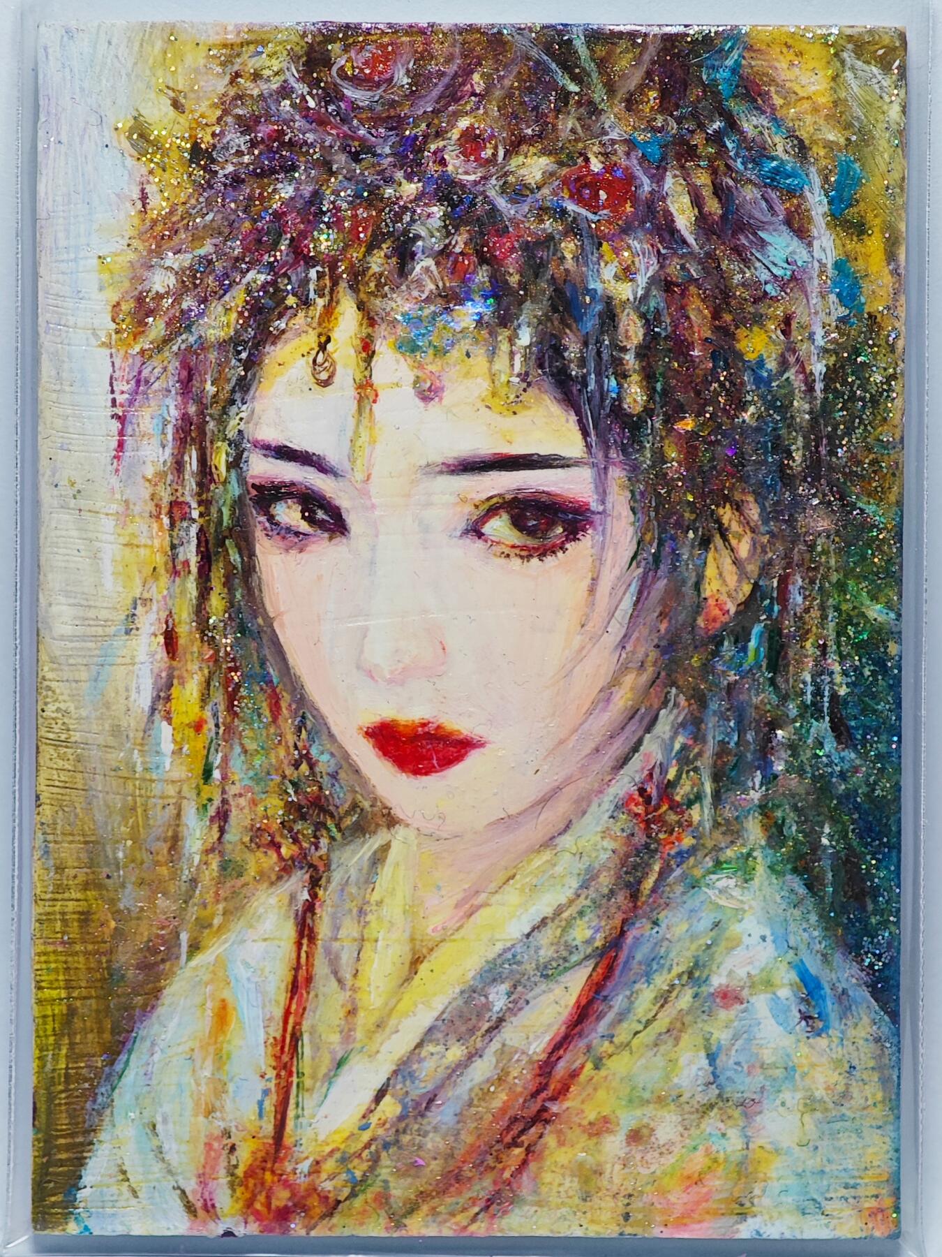 白泽拍卖卡牌手绘专场第25期 2025 掌上潮流手绘卡 思念  葡萄岩彩亲签