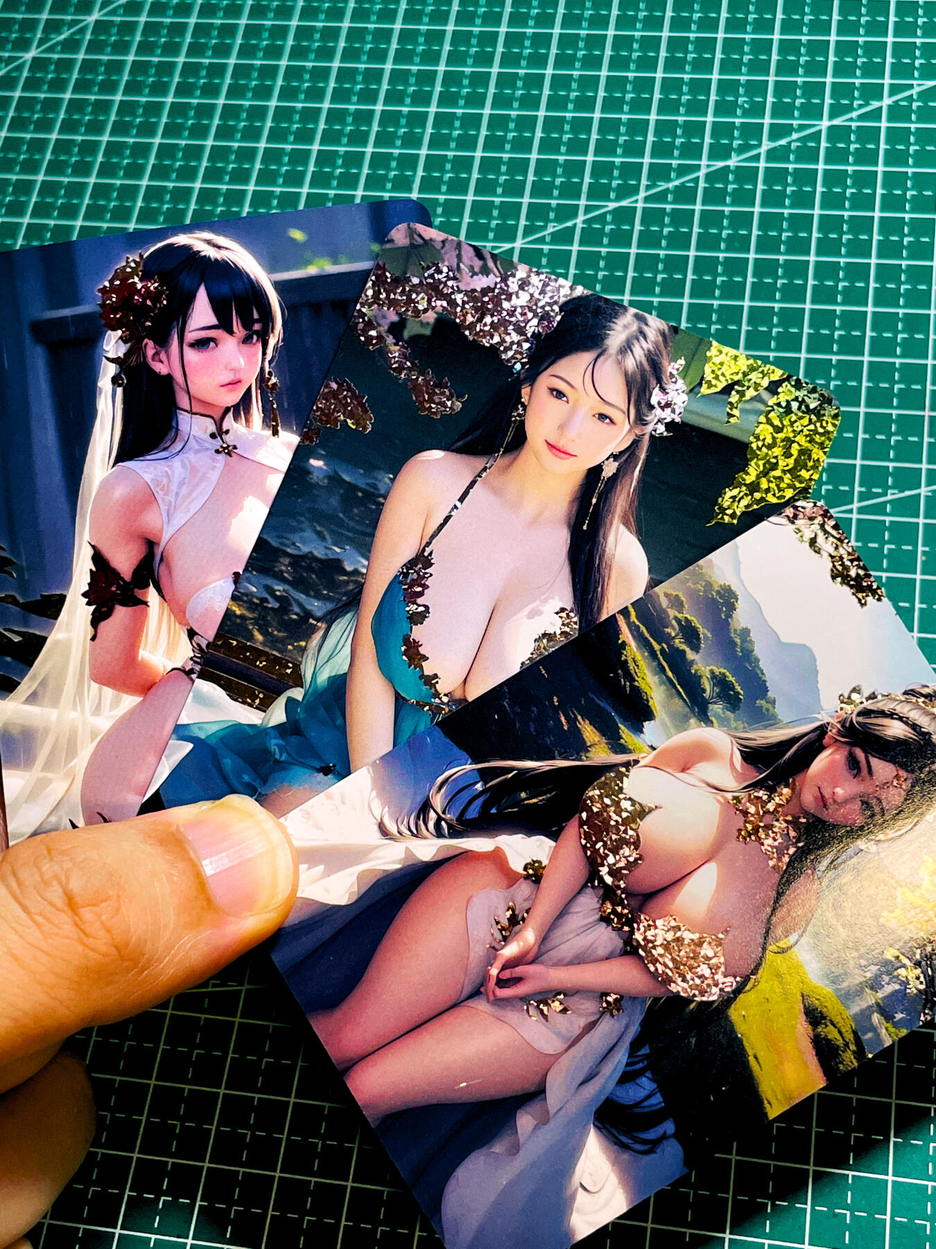 【关注参拍有赠卡】显眼宝32期  9.17日晚21:40结束 女神盛宴美女动漫游戏人物卡散配3张 钻闪工艺 63*88  普通成色 不保完美