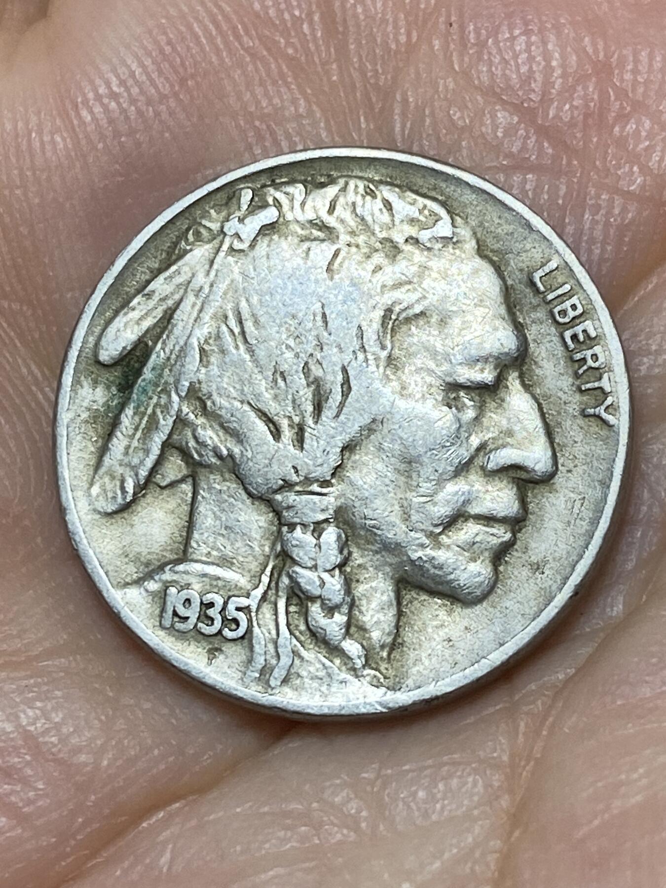 2025年第九十三场(总第一百一十九场）外国好品散币(免佣金) 美国🇺🇸1935年5分(印第安野牛5分，无标版)