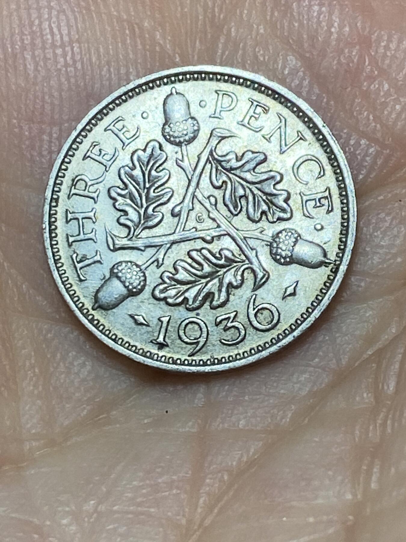 2025年第九十三场(总第一百一十九场）外国好品散币(免佣金) 英国🇬🇧1936年3便士银币(乔治五世逝世年，第五版关门年)
