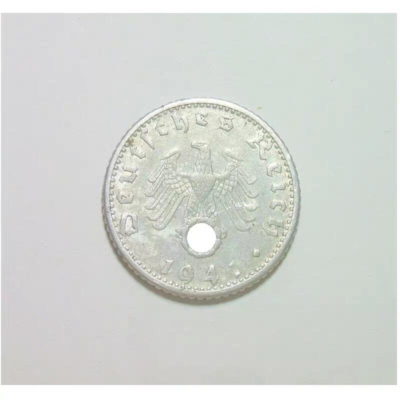 德国第三帝国1941年D版50芬尼 极美品