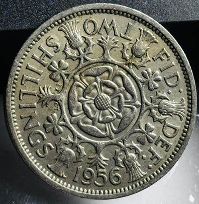 文馨钱币收藏第 272 场， 长期接收代拍品 - 1956 年英国伊丽莎白二世 2 先令第二版