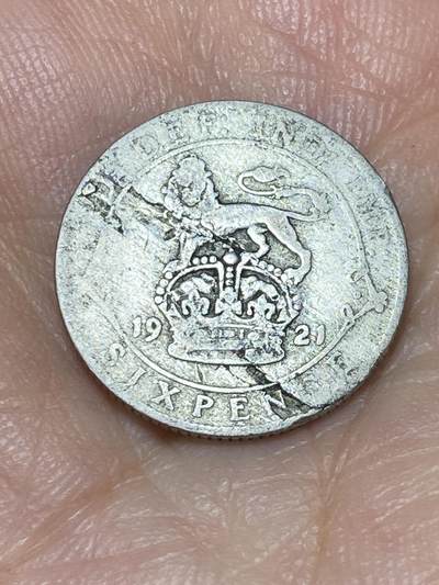 2025年第九十三场(总第一百一十九场）外国好品散币(免佣金) - 英国🇬🇧1921年6便士银币(乔治五世第一版，925高银)