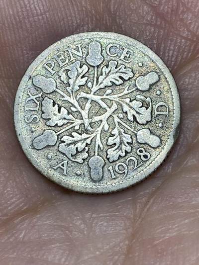 2025年第九十三场(总第一百一十九场）外国好品散币(免佣金) - 英国🇬🇧1928年6便士银币(乔治五世第三版，500银)