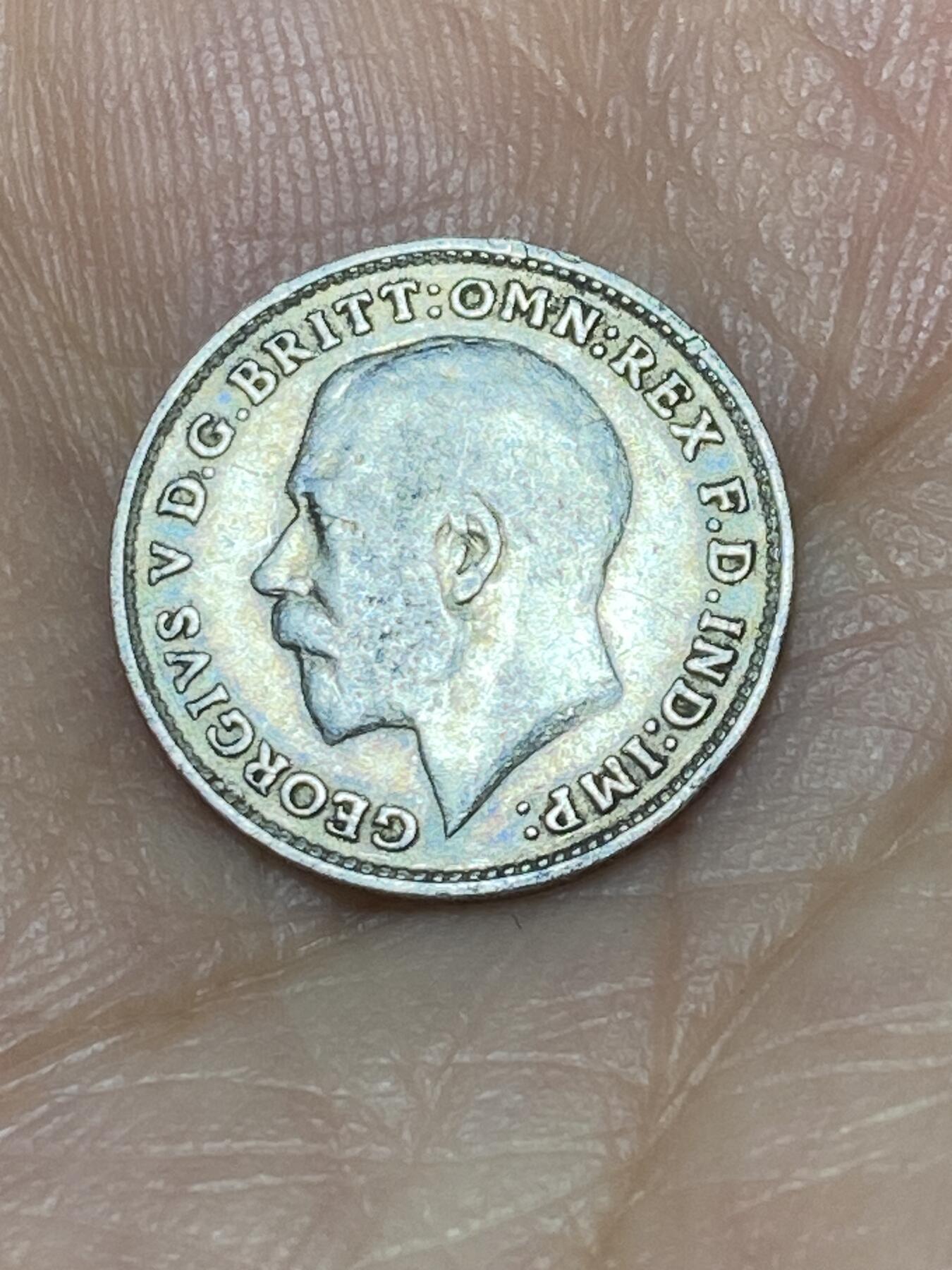 2025年第九十三场(总第一百一十九场）外国好品散币(免佣金) 英国🇬🇧1916年3便士银币(乔治五世第一版，925高银)