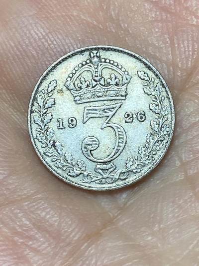 2025年第九十三场(总第一百一十九场）外国好品散币(免佣金) - 英国🇬🇧1926年3便士银币(乔治五世第二版，500银)