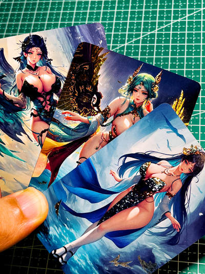 【关注参拍有赠卡】显眼宝32期  9.17日晚21:40结束 - 女神盛宴美女动漫游戏人物卡散配3张 钻闪工艺 63*88  普通成色 不保完美