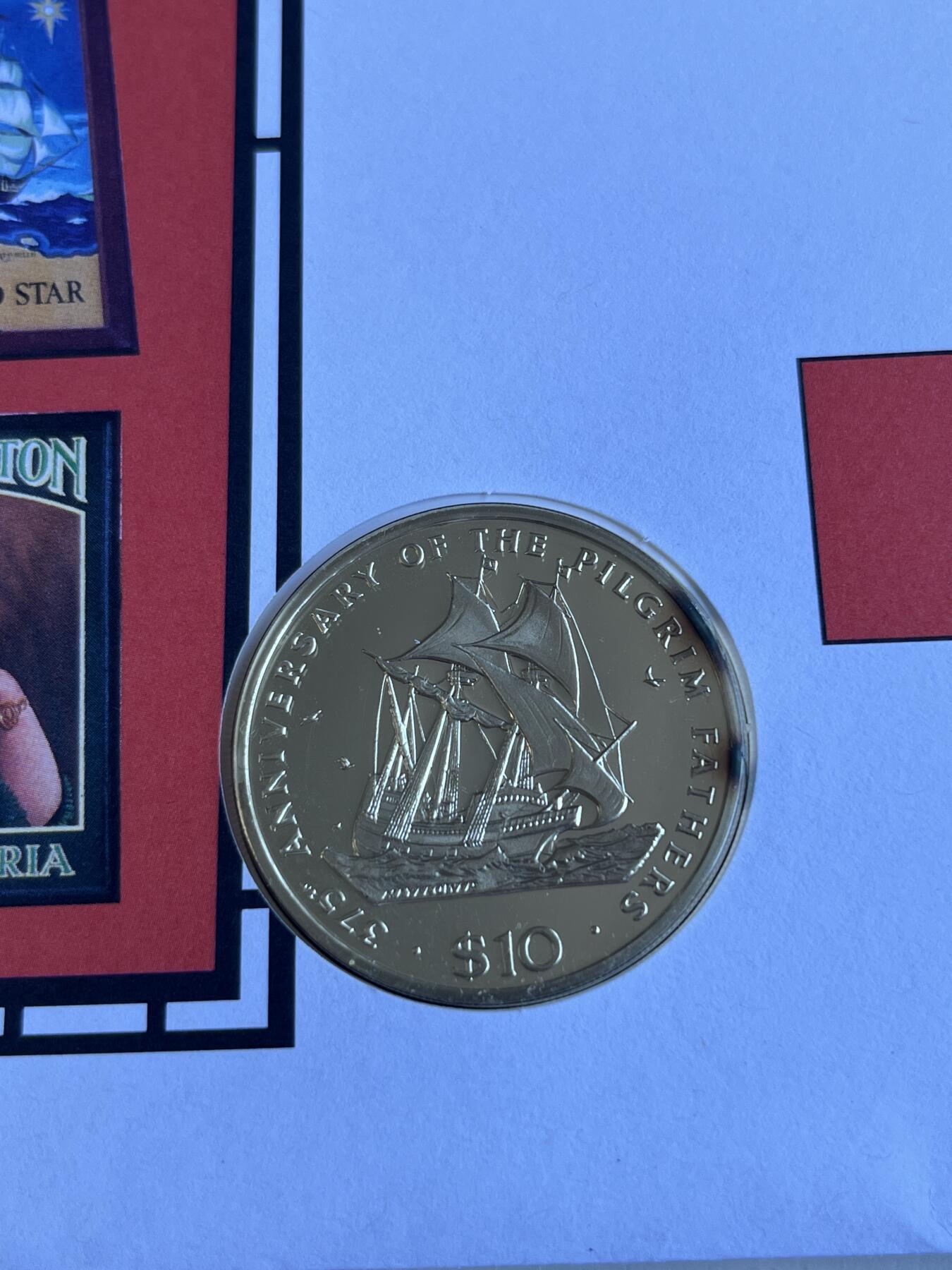 第175期拍卖【长期征集拍品】 利比里亚1995年帆船纪念银币首日封，925银，28.28克，有氧化