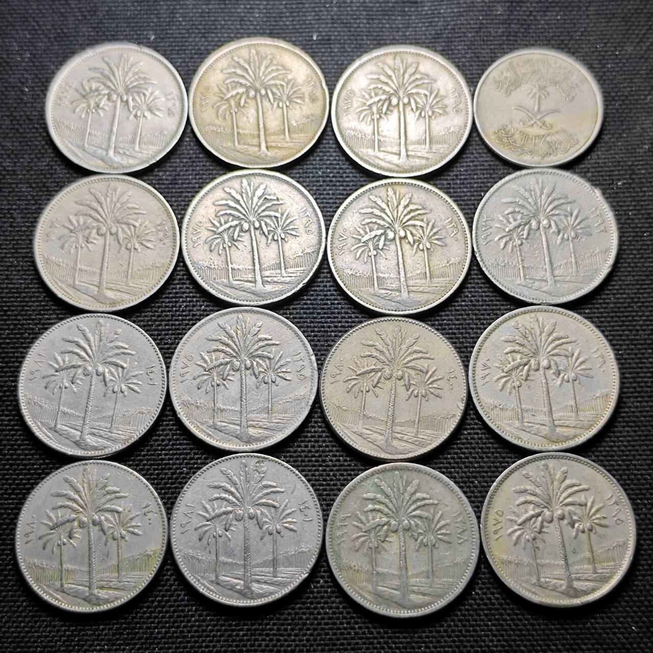 KK钱币收藏小铺 第339场 2月预留时间 周末发货  伊拉克一组30枚！ 10费尔6枚+5费尔5枚+25费尔3枚+50费尔16枚