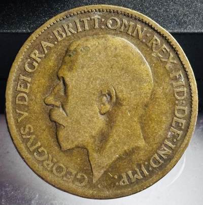 文馨钱币收藏第 272 场， 长期接收代拍品 - 1917 年英国乔治五世半便士铜币，第一版
