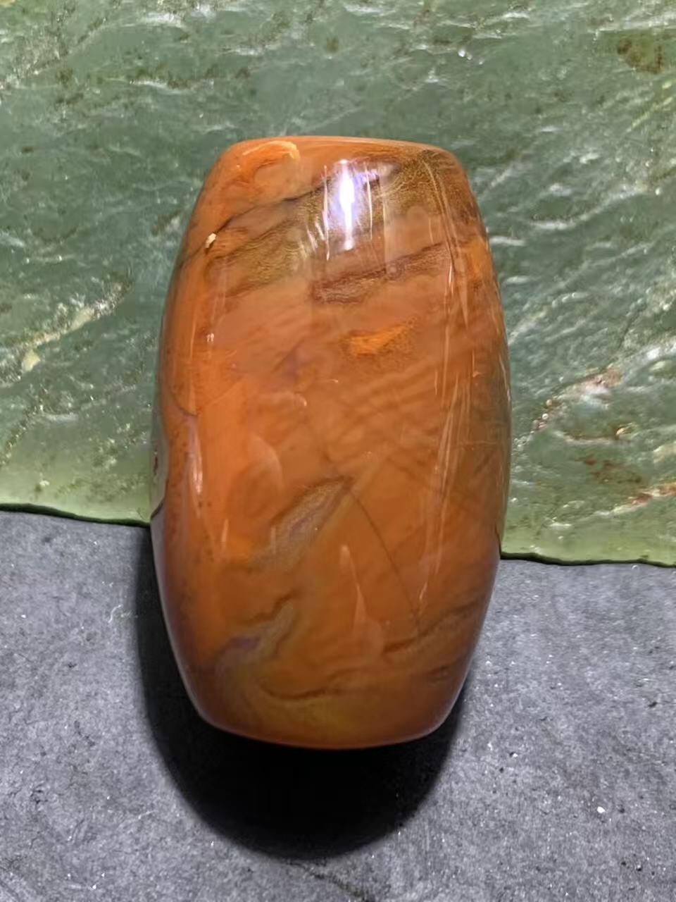 冻料高玉化冰飘北漂战国红玛瑙通货随形桶珠一个！