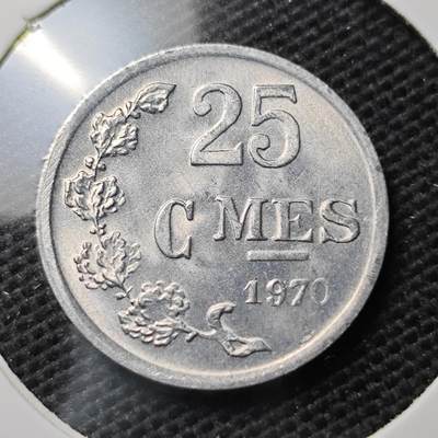 KK钱币收藏小铺 第340场 2月预留时间 周末发货 -  1970卢森堡25分