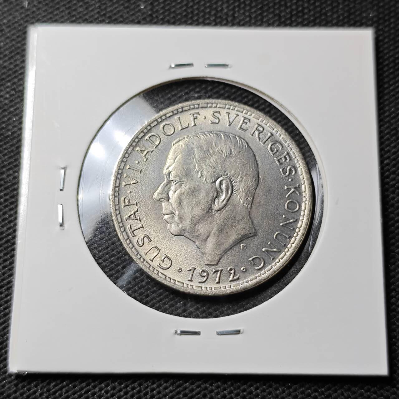 KK钱币收藏小铺 第339场 2月预留时间 周末发货 1972瑞典5克朗 好品