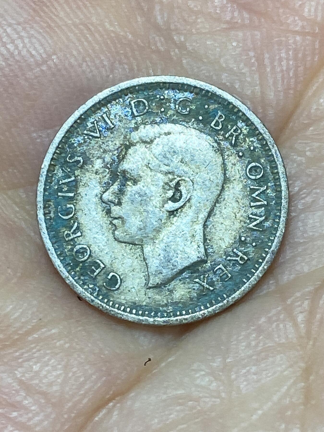 2025年第九十三场(总第一百一十九场）外国好品散币(免佣金) 英国🇬🇧1938年3便士银币(乔治六世第一版，500银)
