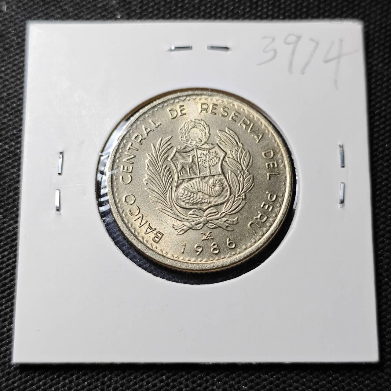 KK钱币收藏小铺 第339场 2月预留时间 周末发货 1986秘鲁5印 好品