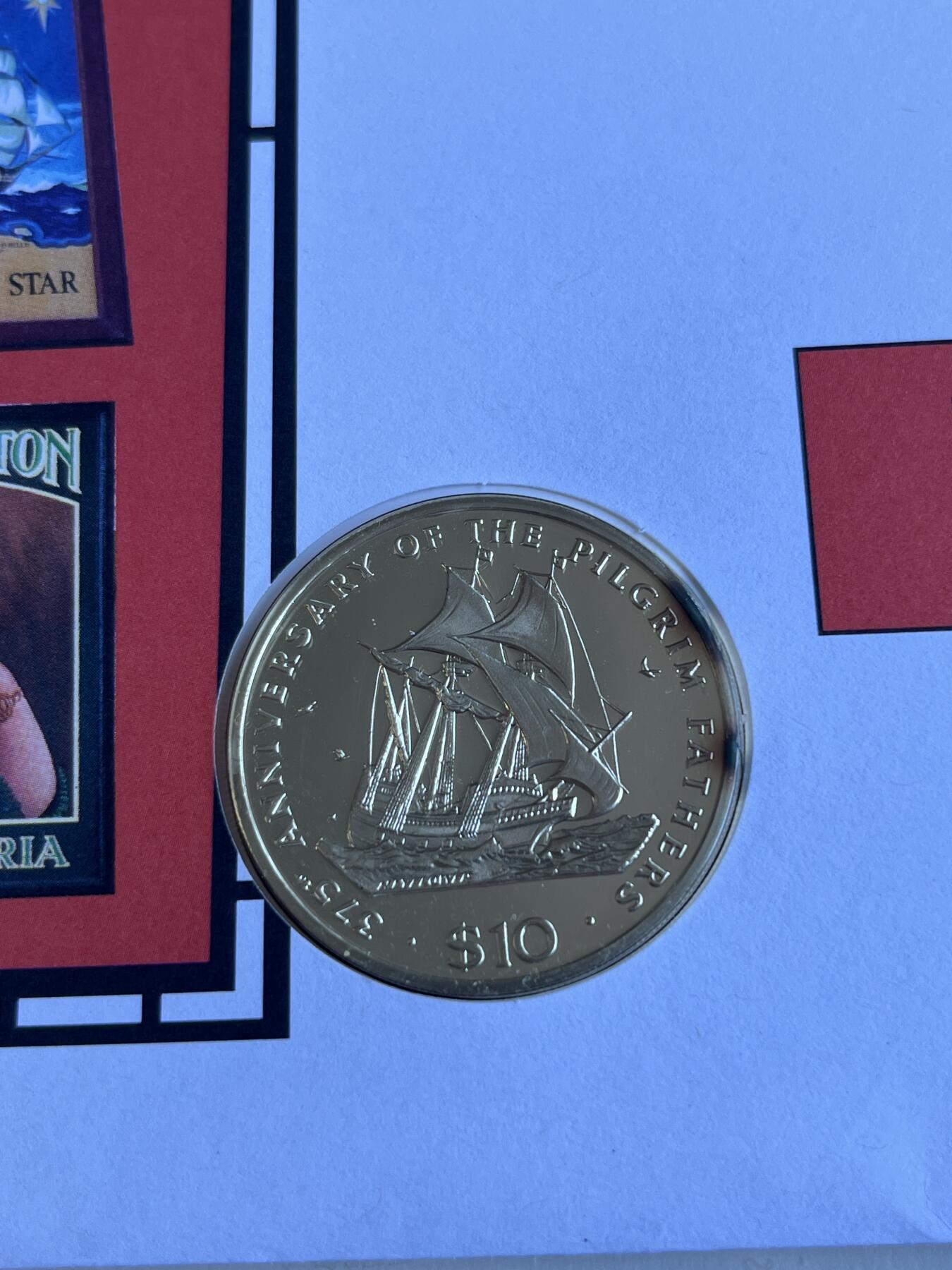 第175期拍卖【长期征集拍品】 利比里亚1995年帆船纪念银币首日封，925银，28.28克，有氧化