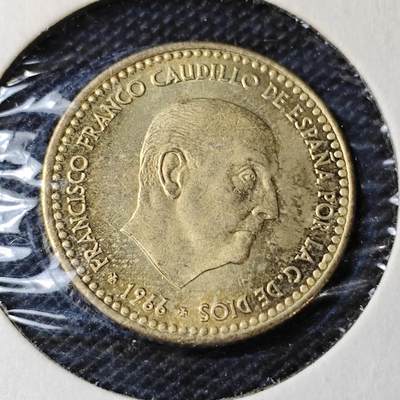 KK钱币收藏小铺 第340场 2月预留时间 周末发货 -  1966西班牙1比赛塔好品铜币