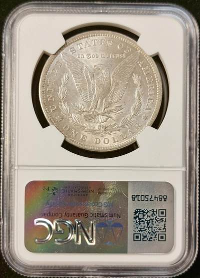 甄臻铺-世界币章拍卖（第34期），送拍享返佣金等优惠多多 NGC-MS62 美国1884年O版摩根银元 带一点淡淡的包浆 底板不错 个人送评 上海N有点压分了 状态很不错