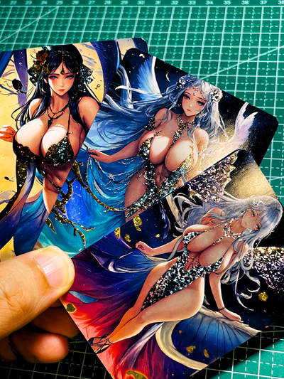 【关注参拍有赠卡】显眼宝32期  9.17日晚21:40结束 - 女神盛宴美女动漫游戏人物卡散配3张 钻闪工艺 63*88  普通成色 不保完美