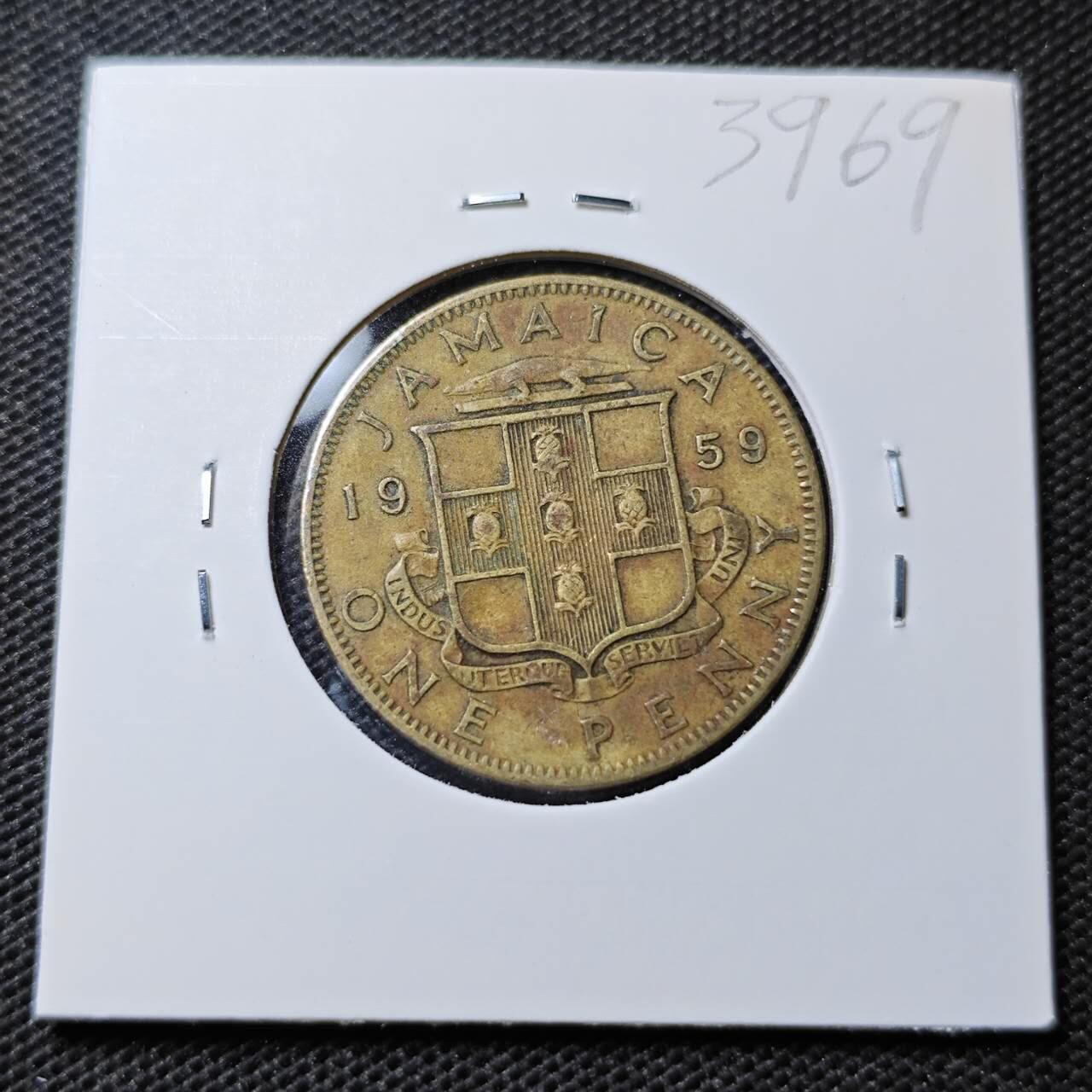 KK钱币收藏小铺 第339场 2月预留时间 周末发货 1959英属牙买加1便士铜币