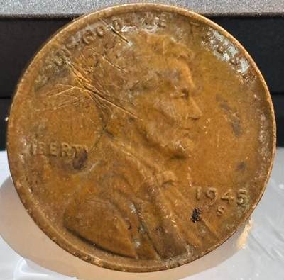 文馨钱币收藏第 272 场， 长期接收代拍品 - 1945 年美国林肯麦穗第二版 1 分铜币 S 版