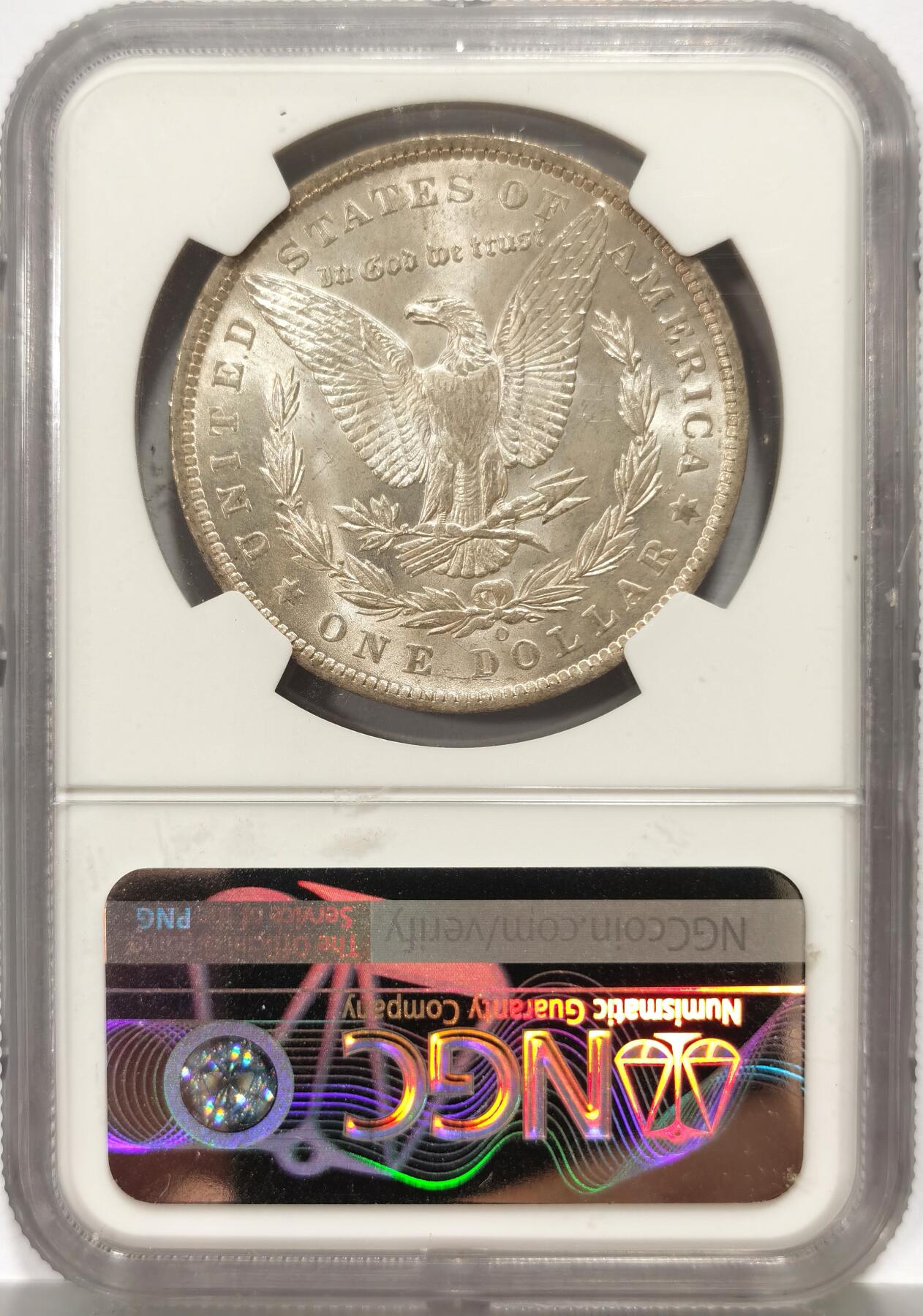 博洋堂世界钱币拍卖第140期（全场包邮） NGC MS63 美国1885-O摩根女神大银元，双面香槟金彩，双面车轮转光，品相在MS63分数段里出类拔萃