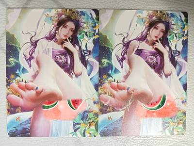 花开卡拍第39期（9月21号周日截拍，品控勿拍!!!拍品不寄存，运费5元，自制卡难免瑕疵，可能存在轻微撞角爆边等出厂瑕疵，品控介意勿拍！） - 星宿文创媚玄鉴 嫦娥双服饰 磨砂普卡