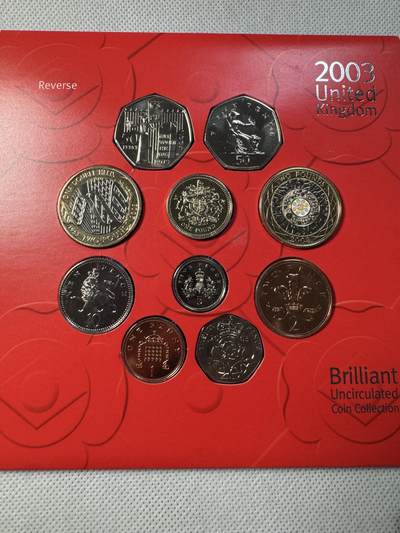 甄臻铺-世界币章拍卖（第34期），送拍享返佣金等优惠多多 原封装 英国2003年 BU10枚套币