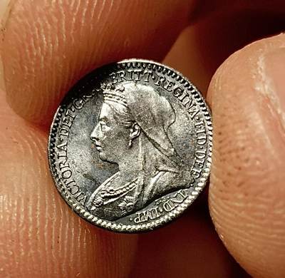 甄臻铺-世界币章拍卖（第34期），送拍享返佣金等优惠多多 英国1898年披纱洗脚币，没有4便士，高分品相，绚彩包浆