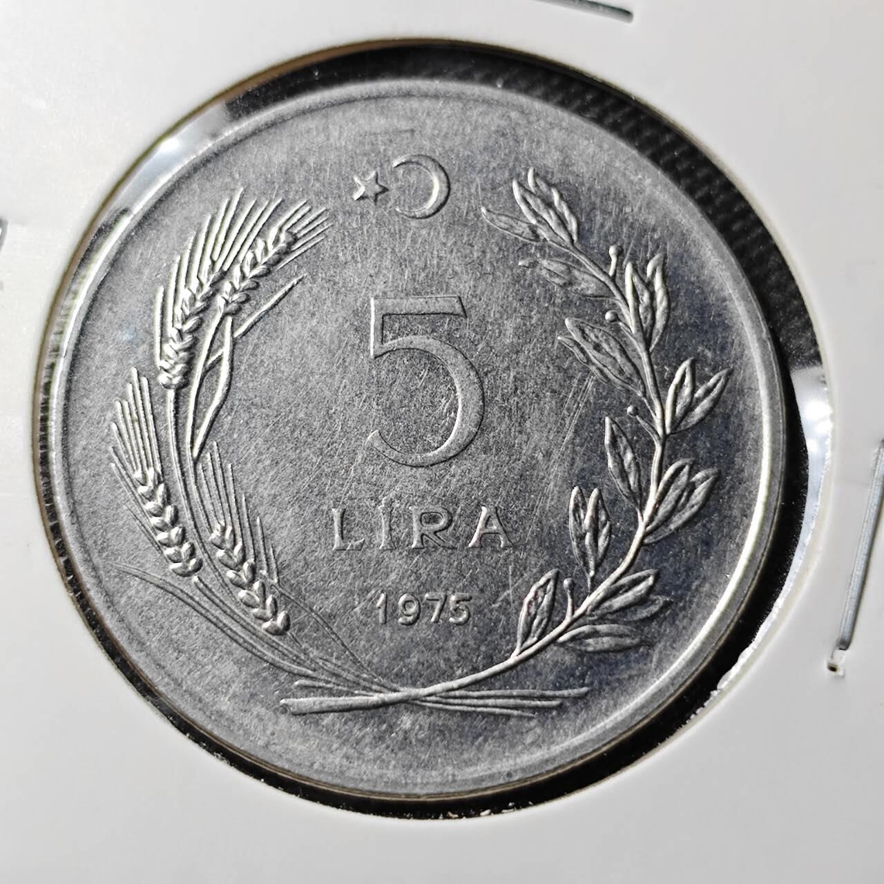 KK钱币收藏小铺 第339场 2月预留时间 周末发货  1975土耳其5里拉