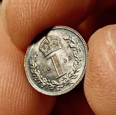 甄臻铺-世界币章拍卖（第34期），送拍享返佣金等优惠多多 英国1898年披纱洗脚币，没有4便士，高分品相，绚彩包浆