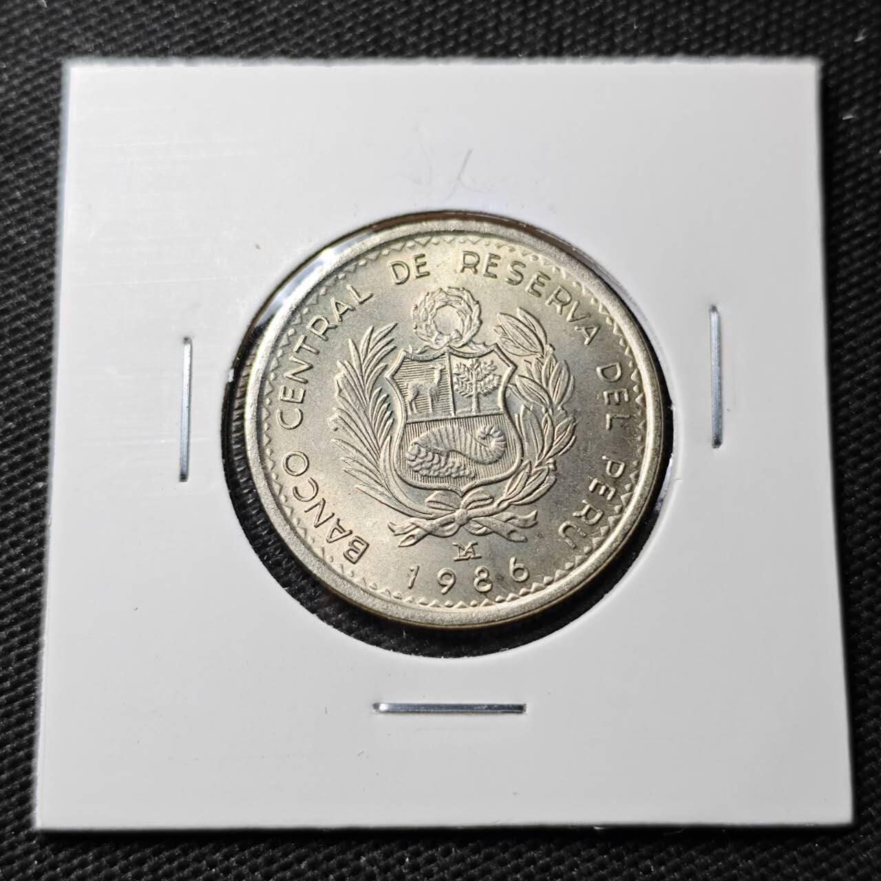 KK钱币收藏小铺 第339场 2月预留时间 周末发货 1986秘鲁5印帝 好品